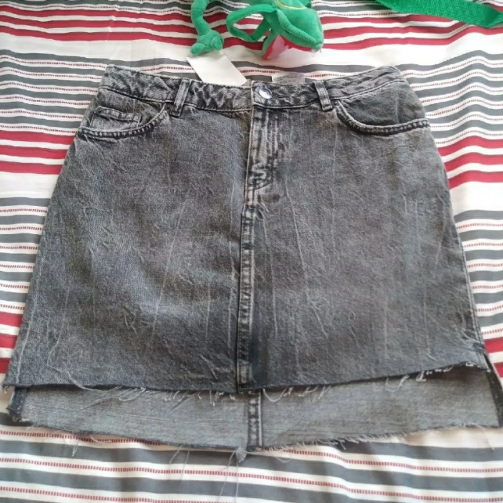 H&M denim skirt. Check me out on Merc.as well